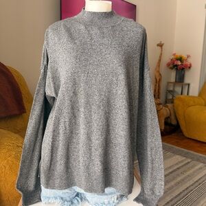 Old Navy Gray Mock Neck Knit Sweater